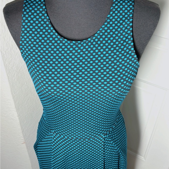 41 Hawthorn Blue and Black Patterned Midi Dress - Picture 3 of 7